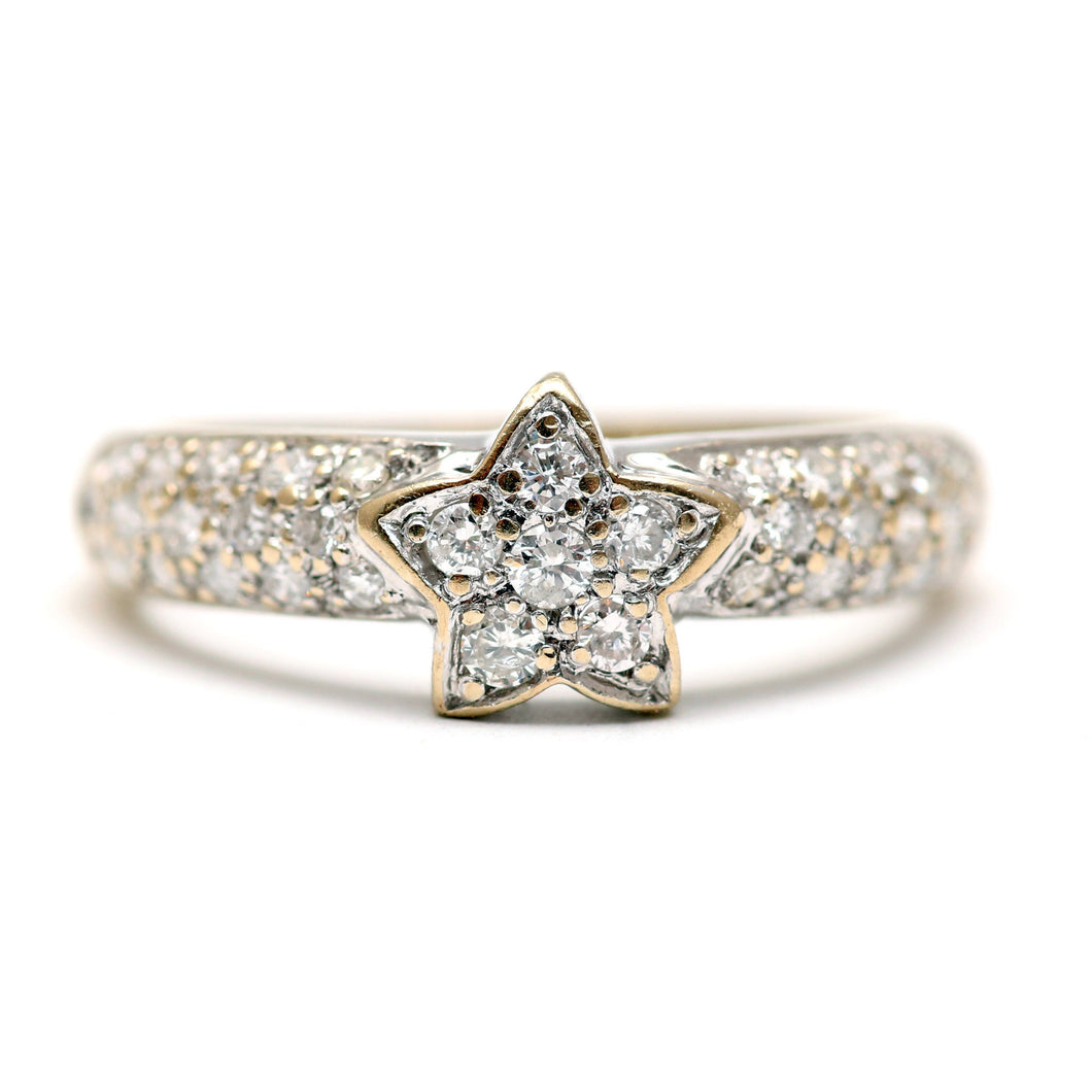 18k Pavé Diamond Star Band