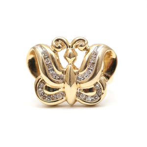 Chunky Diamond Art Deco Butterfly Ring