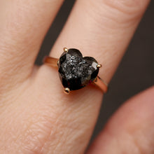 Load image into Gallery viewer, 18k Black Diamond Heart Ring
