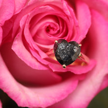 Load image into Gallery viewer, 18k Black Diamond Heart Ring
