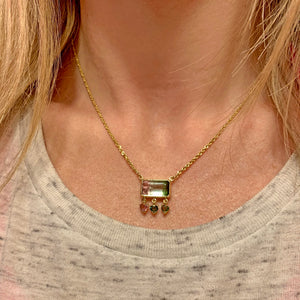 14k Tricolor Tourmaline Necklace