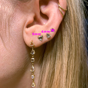 14k Rose Cut Diamond Stud Earrings